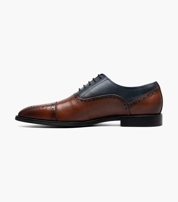 Stacey Adams Reynolds Cap Toe Oxford | Brown/Navy