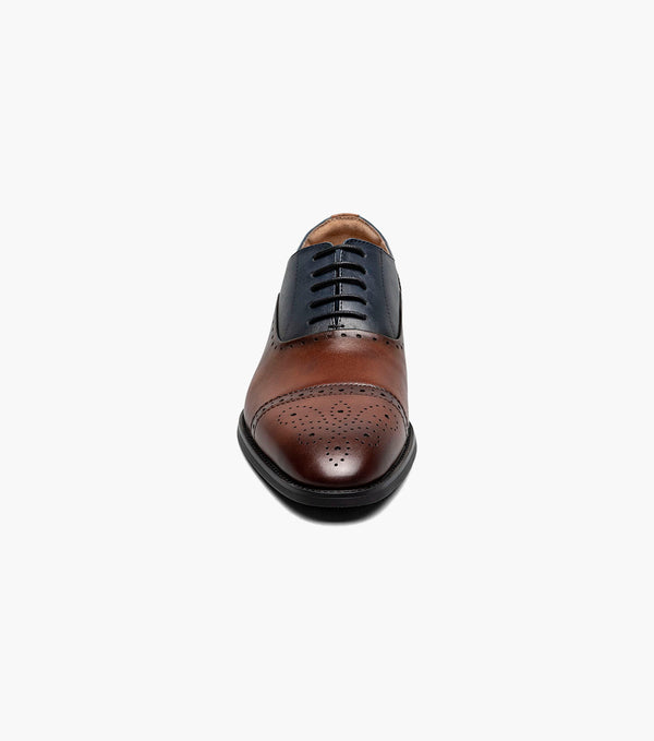 Stacey Adams Reynolds Cap Toe Oxford | Brown/Navy