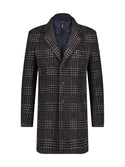 A Fish Named Fred Overcoat Check | Navy/Brown