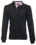 Ethnic Blue Polo Sweater, Black - Caswell's Fine Menswear