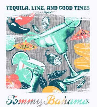 Tommy Bahama Big Tall Tequila Lime and Good Times Short Sleeve T-Shirt, Mens, 2XB, White