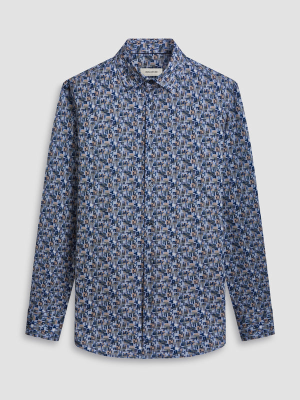 Bugatchi Shirt Ooohcotton James Dusty Blue Caswell s Fine Menswear