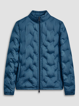 Bugatchi Chevron Quilted Jacket | Teal