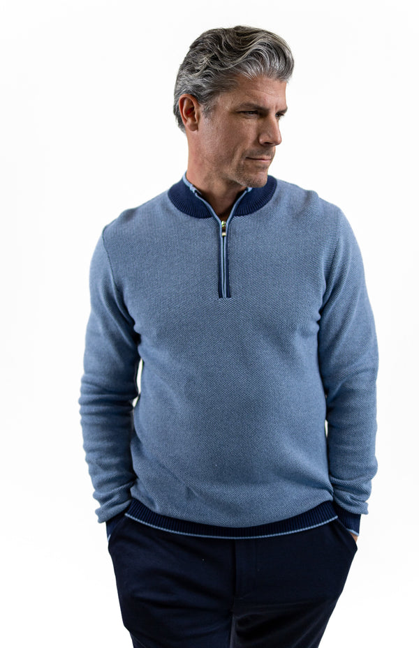 7 Downie Street Sweater 1/4 Zip | Blue