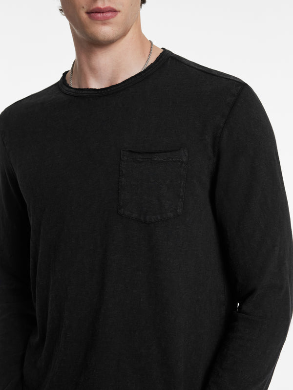 John Varvatos Crew avec teinture T-Hue | Noir