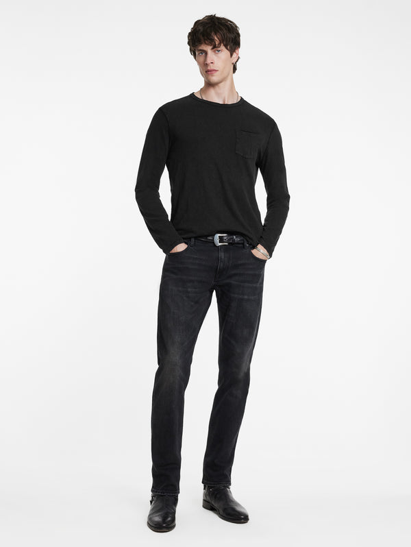 John Varvatos Crew avec teinture T-Hue | Noir