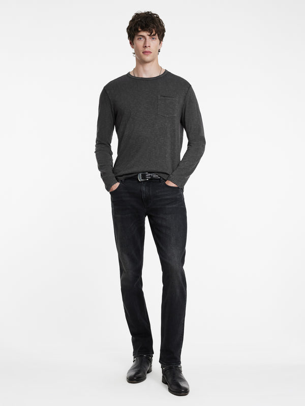 John Varvatos Crew With T-Hue Dye | Carbon Grey