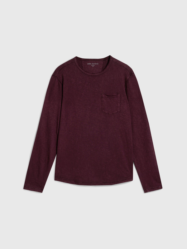 John Varvatos Crew With T-Hue Dye | Dark Plum