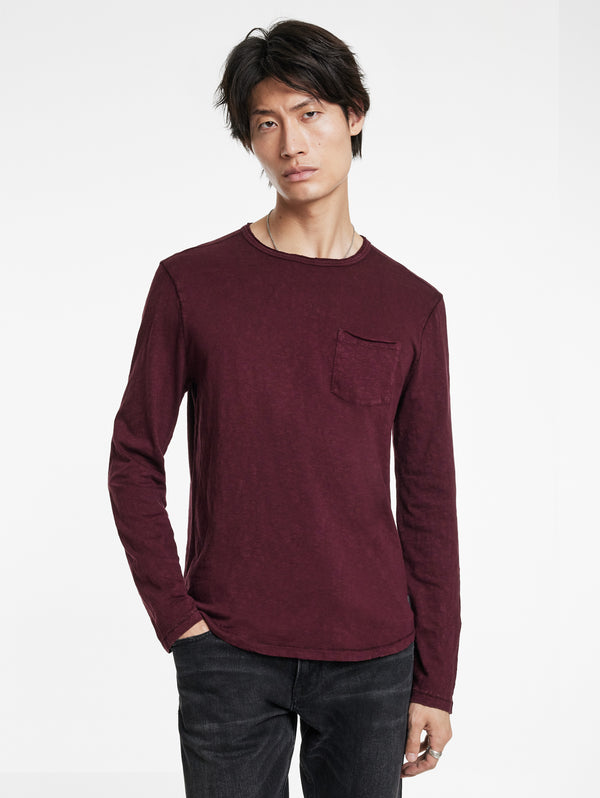 John Varvatos Crew With T-Hue Dye | Dark Plum