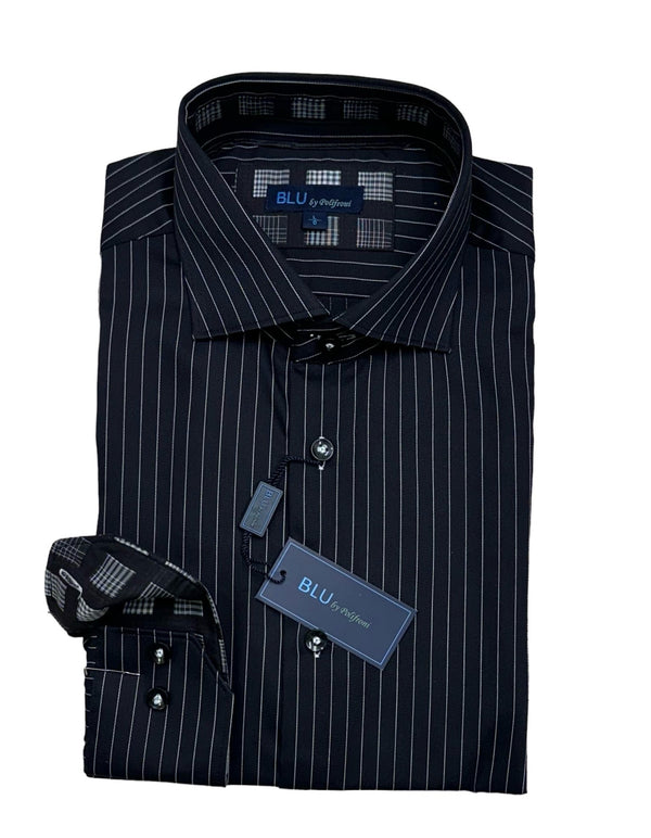 Blu Stripe Shirt | Black