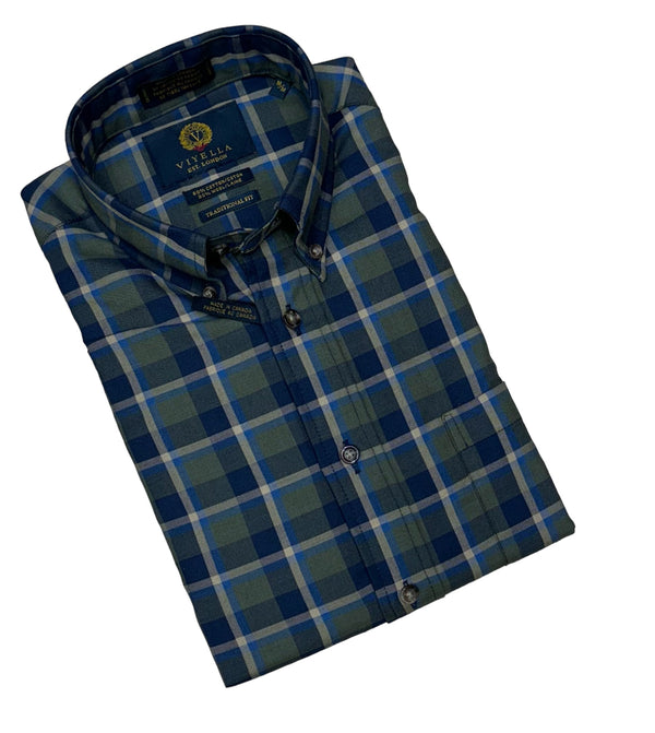 Viyella Buton Down Shirt | Green