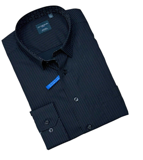 Leo Chevalier Hidden Button Down Shirt | Black