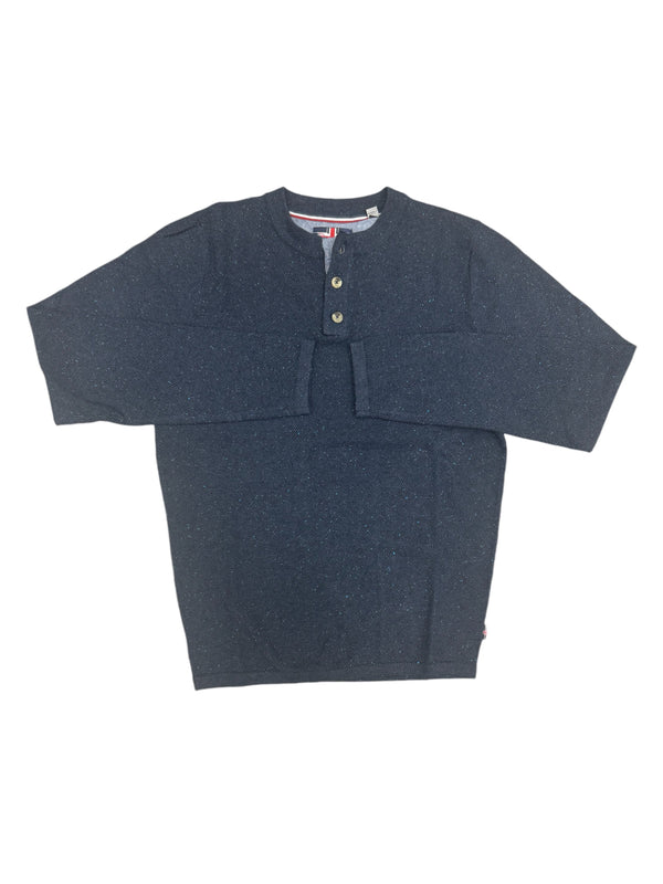 Soul of London Crew Neck with Buttons | Navy