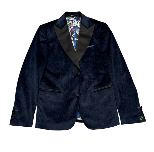 Blazer de smoking en velours de Lief Horsen, marine