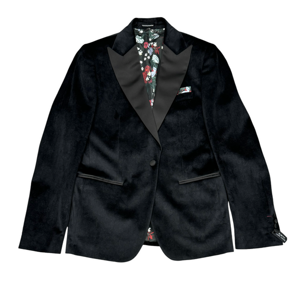 Blazer en velours 'tuxedo' de Lief Horsen, noir