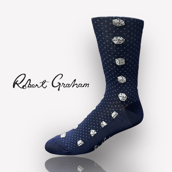 Robert Graham Chaussettes à dés - Marine