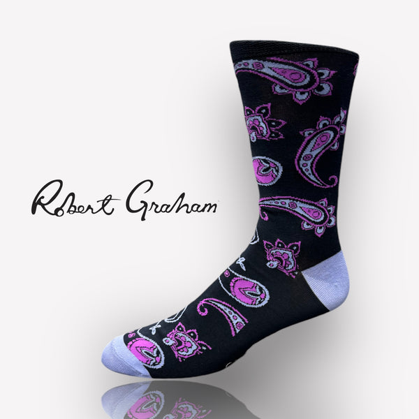 Robert Graham Paisley Socks | Purple