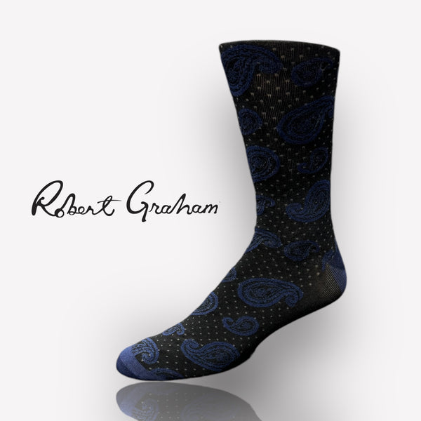 Chaussettes Robert Graham Paisley | Bleu marine/noir