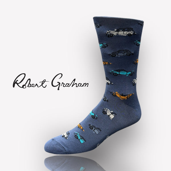 Robert Graham Car Socks | Denim Blue