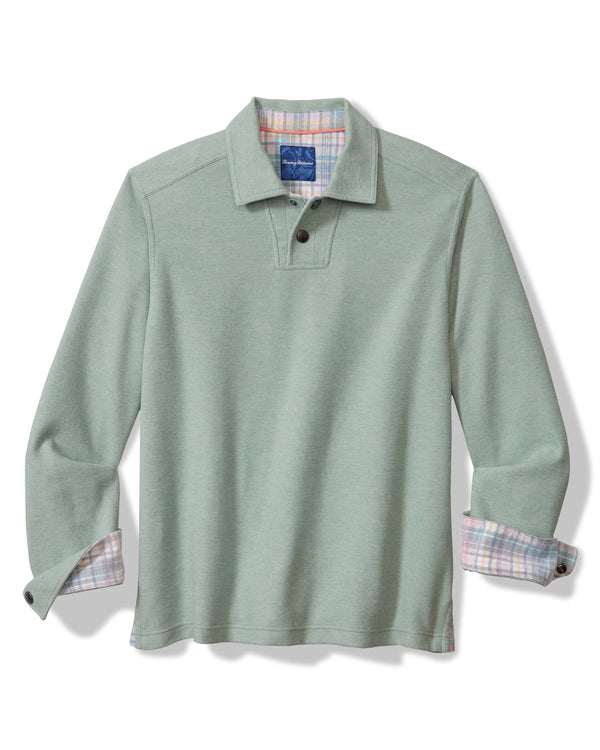 Tommy Bahama Las Arias Polo Long Sleeve | Azue Water Heather