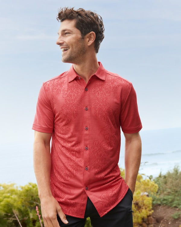 Tommy Bahama Palm Coast Cascade Vines IslandZone® Knit Shirt | Dark Havana