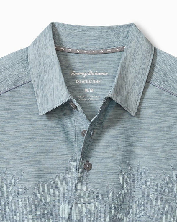 Tommy Bahama Palm Coast Hibiscus Border IslandZone® Polo | Sterling Blue