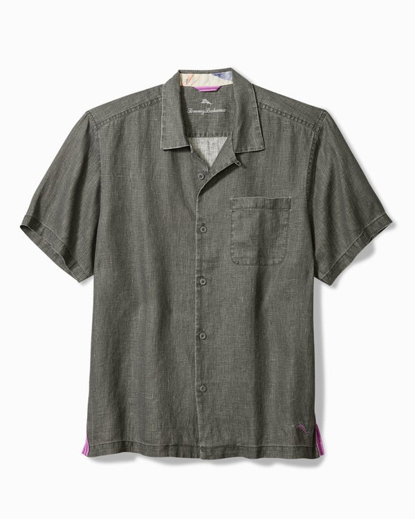 Tommy Bahama Sea Glass Linen Camp Shirt | Gunmetal