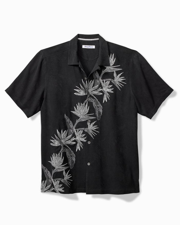 Tommy Bahama Across Paradise Silk Camp Shirt | Black