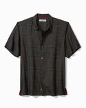 Tommy Bahama Coconut Point Prismatic Check IslandZone® Camp Shirt | Black