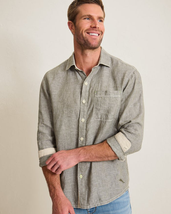 Tommy Bahama Paradise Breezer Linen Long-Sleeve Shirt | Tea Leaf