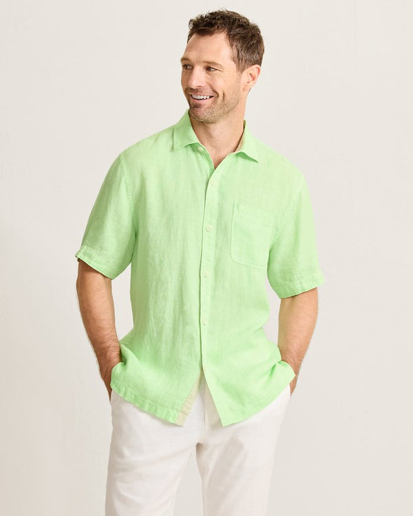 Tommy Bahama Paradise Breezer Linen Short-Sleeve Shirt | Glowing Green