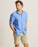 Tommy Bahama Paradise Breezer Linen Short-Sleeve Shirt | Victoria Blue