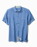 Tommy Bahama Paradise Breezer Linen Short-Sleeve Shirt | Victoria Blue