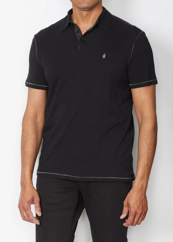 Peace Sign Polo, Black - Caswell's Fine Menswear