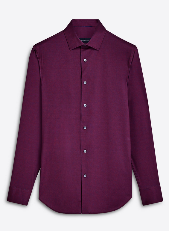 Bugatchi Ooohcotton Shirt James, Burgandy - Caswell's Fine Menswear