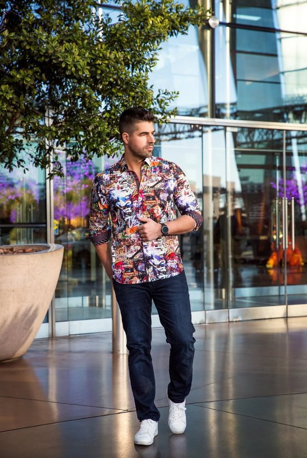 Au Noir Shirt Bellagio, Multi - Caswell's Fine Menswear