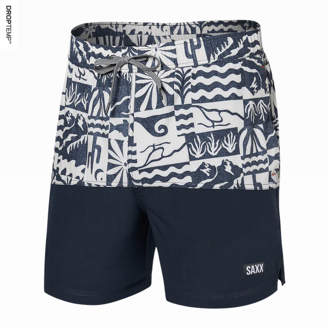 Saxx Oh Buoy Stretch Volley Swim Shorts 5 / West Coast/India Ink