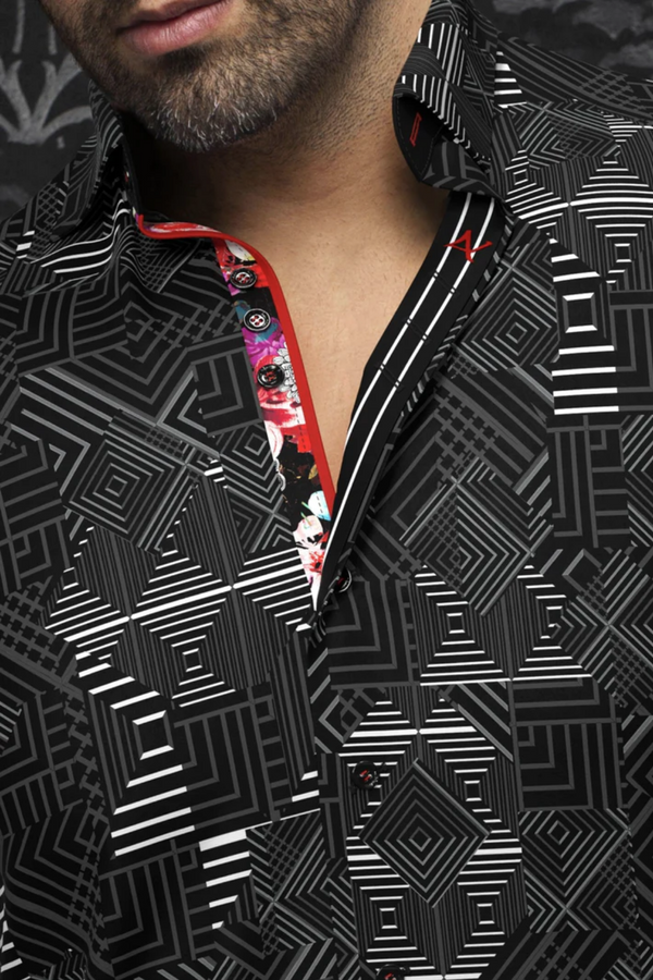 Au Noir Shirt | ARIENZO, Black - Caswell's Fine Menswear