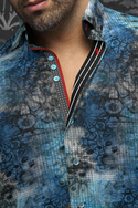 Au Noir Shirt | SHIBORI, Black Royal - Caswell's Fine Menswear