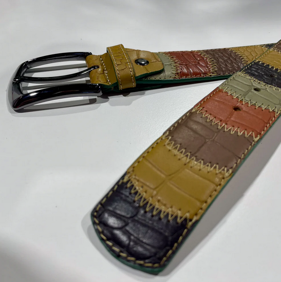 7 Downie Street Patchwork Belt | Hunter - Caswell's Fine Menswear