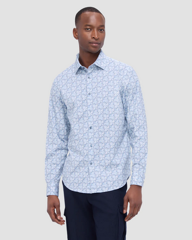 Bugatchi JAMES Abstract OoohCotton® Shirt | Air Blue