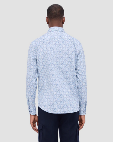 Bugatchi JAMES Abstract OoohCotton® Shirt | Air Blue