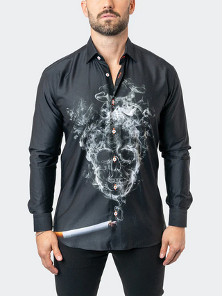 Maceoo Shirt Fibonacci SkullSmoke 39 | Black