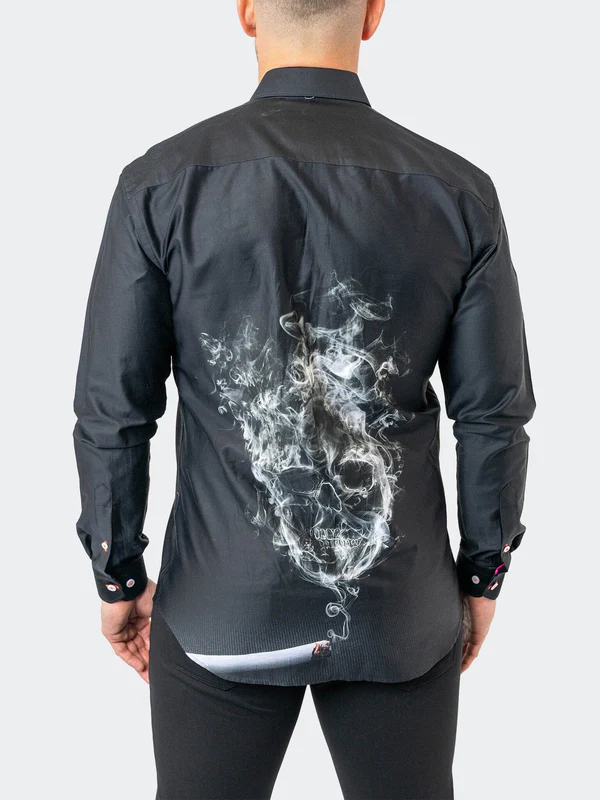 Maceoo Shirt Fibonacci SkullSmoke 39 | Black