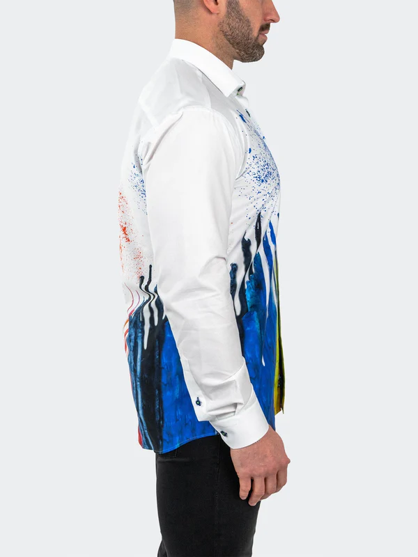 Maceoo Shirt Fibonacci Dripped | White