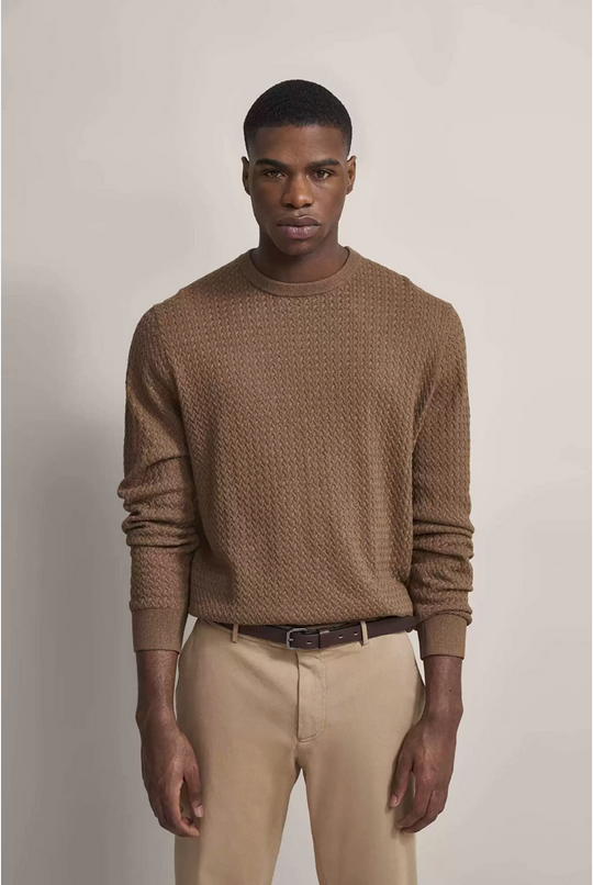 Bugatti Sweater Crew Neck | Cognac Brown