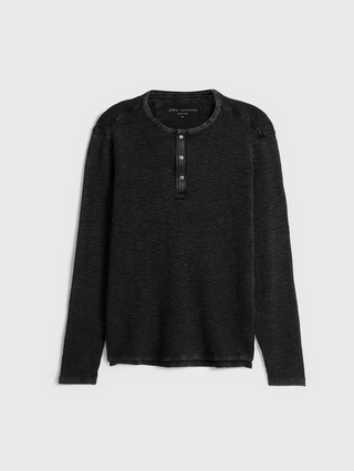 John Varvatos Memphis Waffle Henley | Black