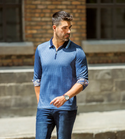 Au Noir Polo Long Sleeve | FEDERICO, Blue