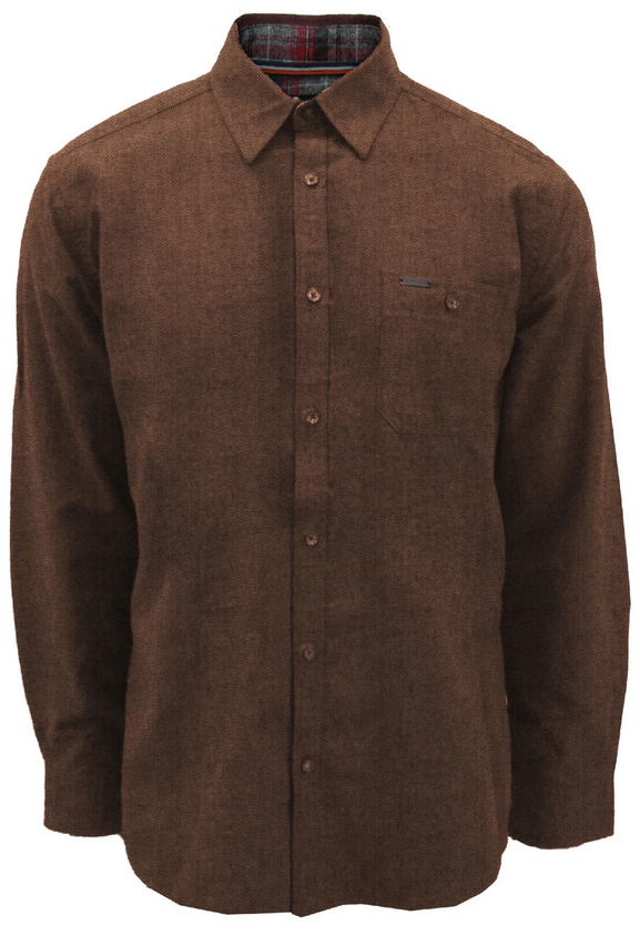 Point Zero KENDRICK Chemise semi-ajustée en coton flanelle | Bronze