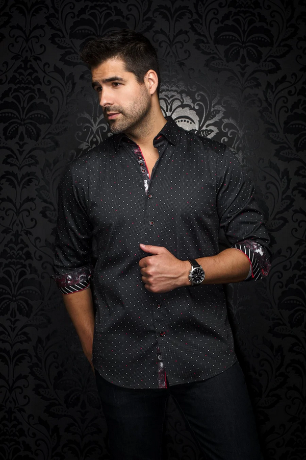 Chemise Au Noir | LANZANI, Noir Rouge